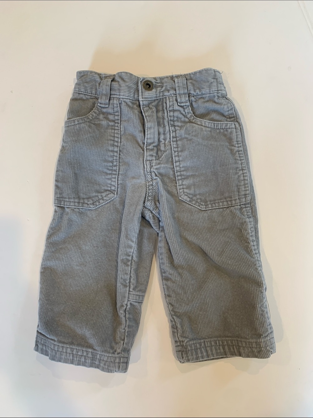 Cherokee Size 12 Months Light Gray 100% Cotton Corduroy Pants